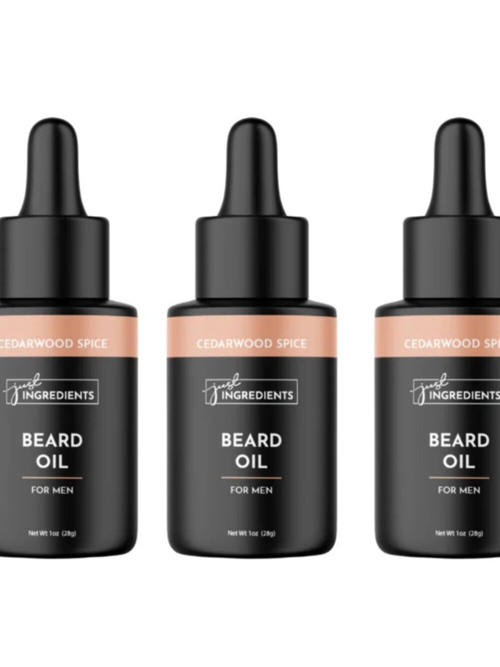 3-Pack - Just Ingredients Beard Oil Cedarwood Spice